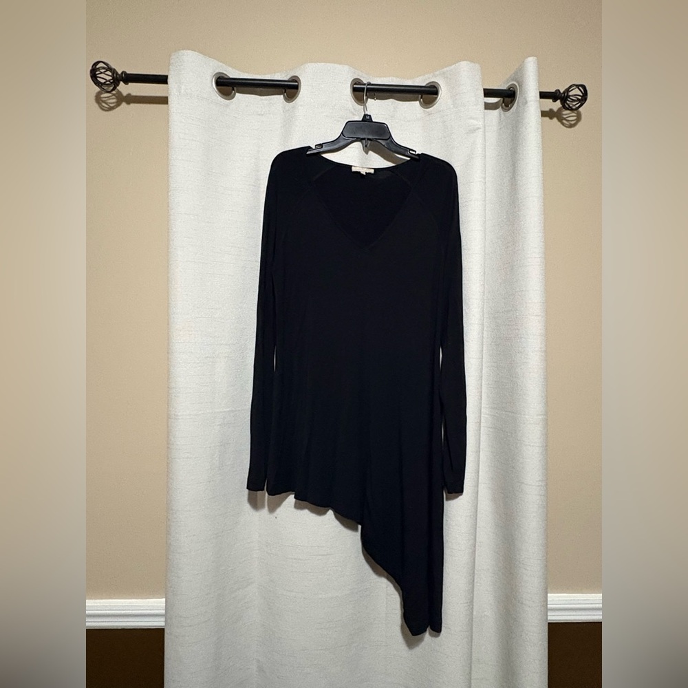 Joan Vass Asymmetrical Black Dress